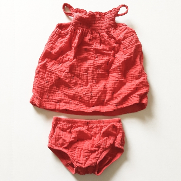 Red & Navy Blue Anchors Outfit Set 6 Months / Nautical Theme Dress EUC - Picture 1 of 4
